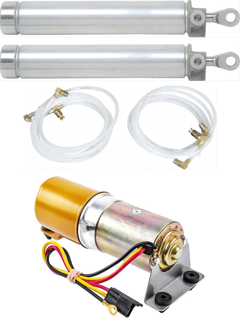 Convertible Top Cylinder, Motor & Hose Kit for 1963-1964 Buick, Cadillac, Chevy, Olds, Pontiac Convertibles [Sold as a Kit]