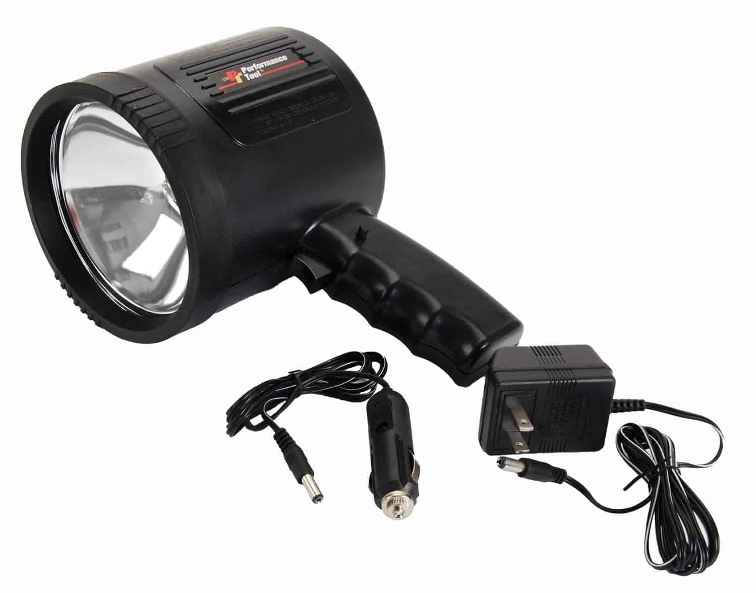 JEGS W2409: Halogen Spotlight with 1 Million Candle Power | 12-Volt DC  Rechargeable - JEGS