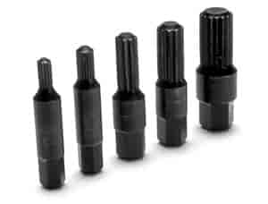 5-Piece Bolt Extractor Set Includes heavy-duty extractors for: 1/4", 5/16", 3/8", 7/16", and 1/2" bolts