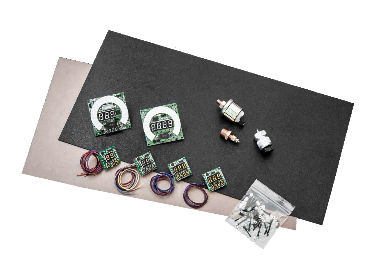 CREATE-A-DASH Universal Digital LED Instrument Panel Kit [White]