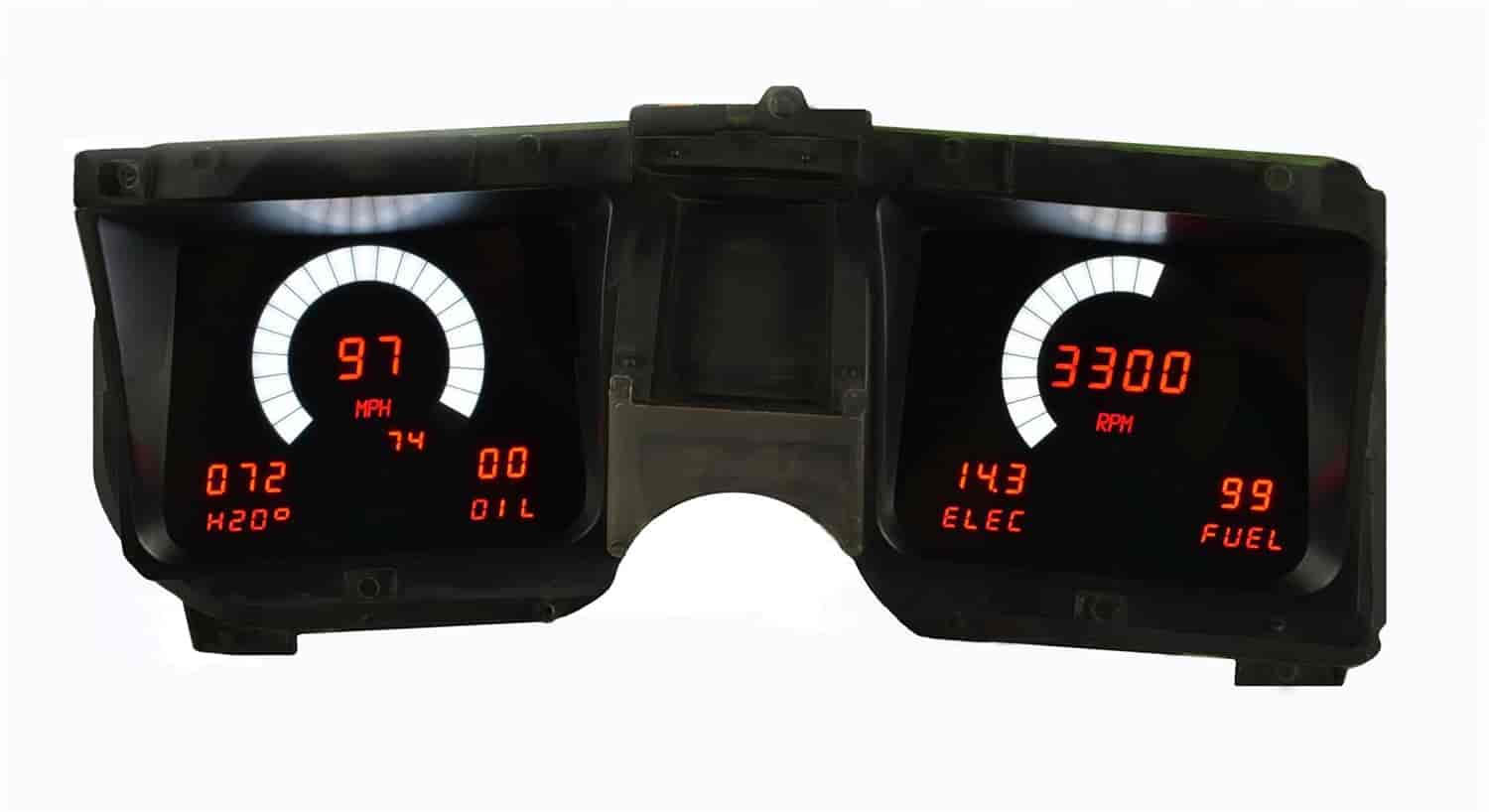 LED Direct Replacement Digital Bargraph Dash Kits for 1968 Chevrolet Chevelle [Red}