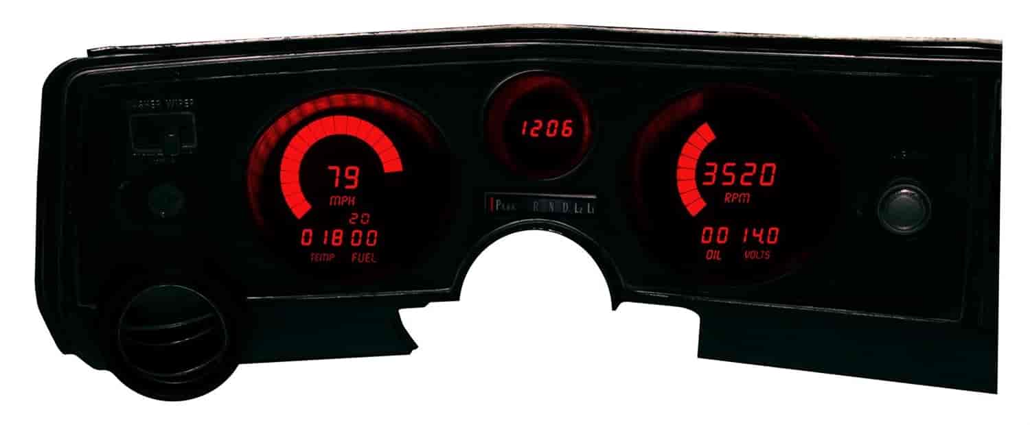 LED Digital Dash Panel Kit 1969 Chevy Chevelle - Red