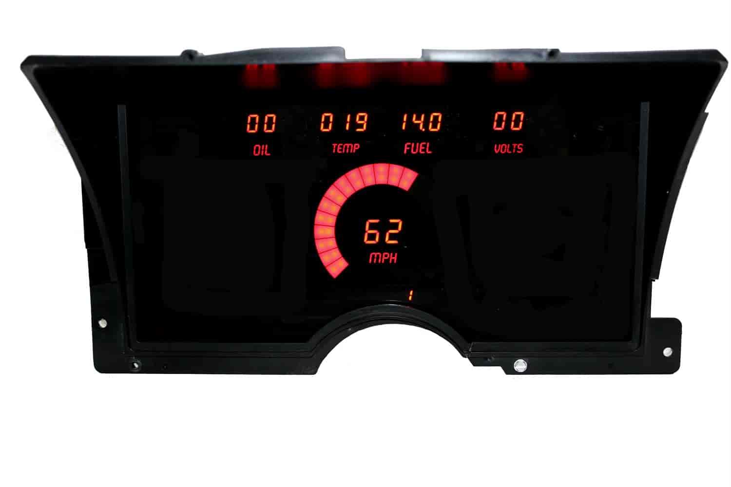 LED Direct Replacement Digital Bargraph Dash Kits for 1992-1994 Chevy Truck [Red]