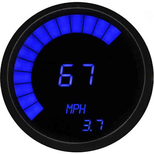 3-3/8" LED Bar Graph Memory Speedometer / Tachometer Combo Gauge Royal Blue