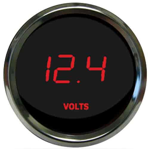 2-1/16" LED Digital Voltmeter Gauge 7.0-25.5 Volts