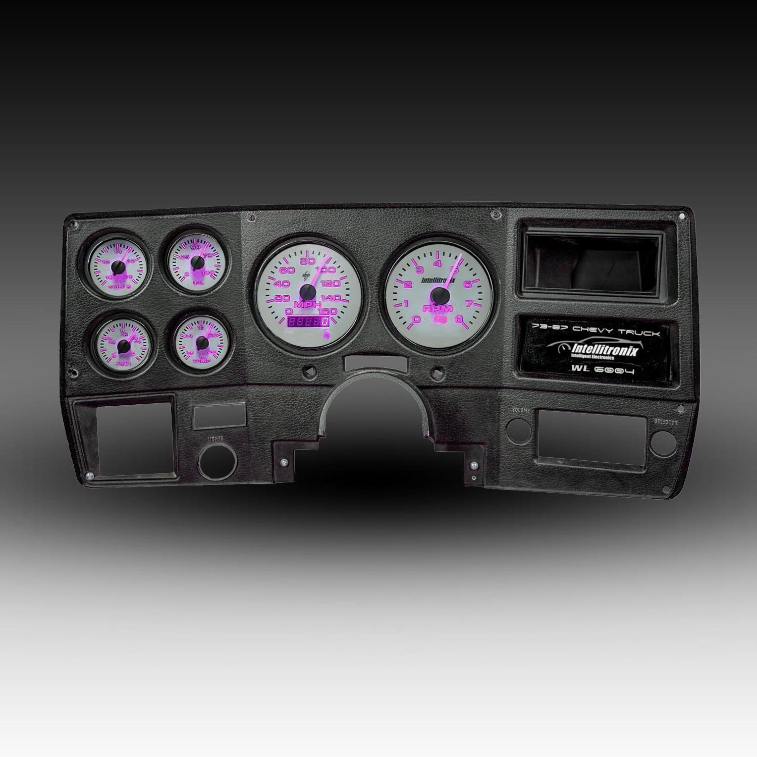 WL6004P Analog Dash, 1973-1987 Chevy Truck, With GPS SendIng Unit, Purple