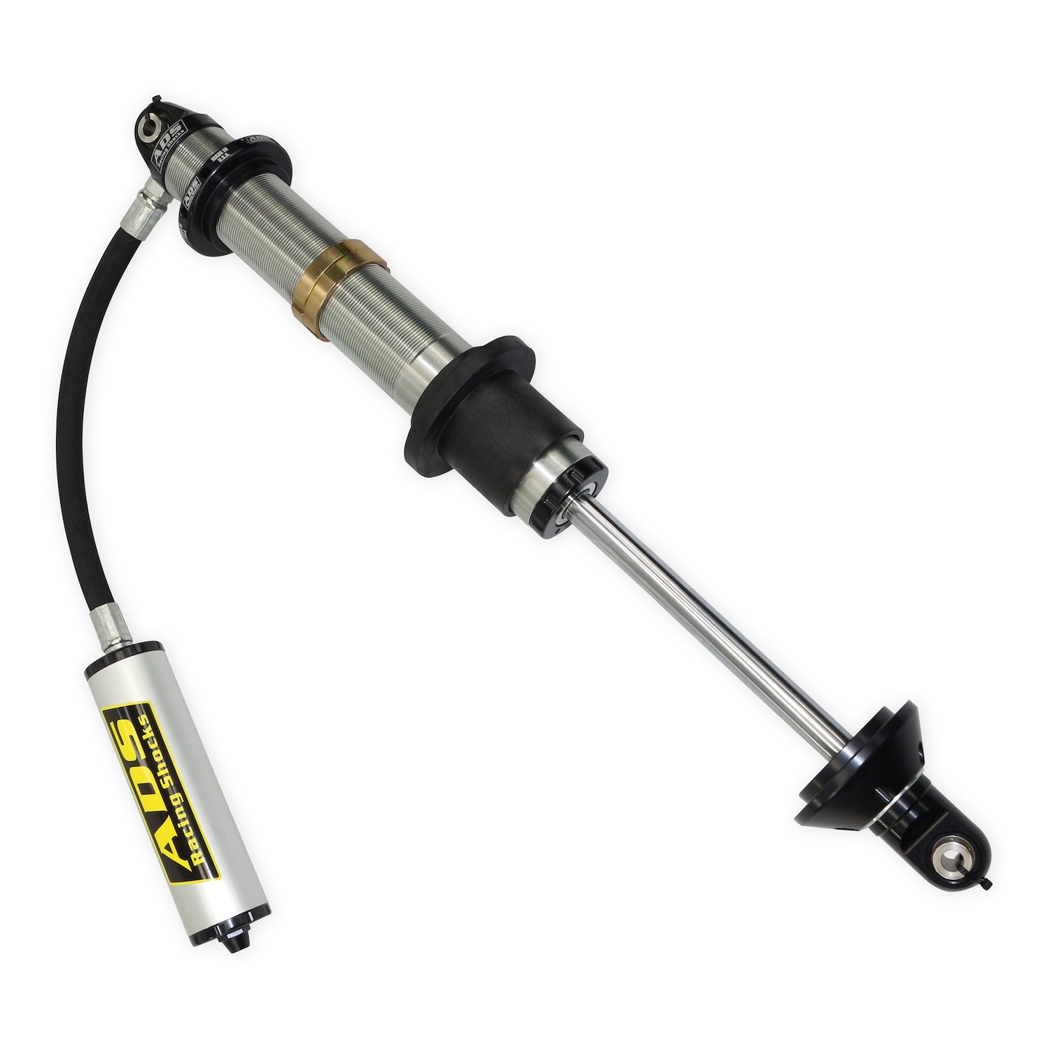250-COS08-0A9 Coil-Over Race Shock, 2.5 in. x 8 in. Stroke, w/ Remote Reservoir (90-Degree Hose) w/ Compression Adjustment