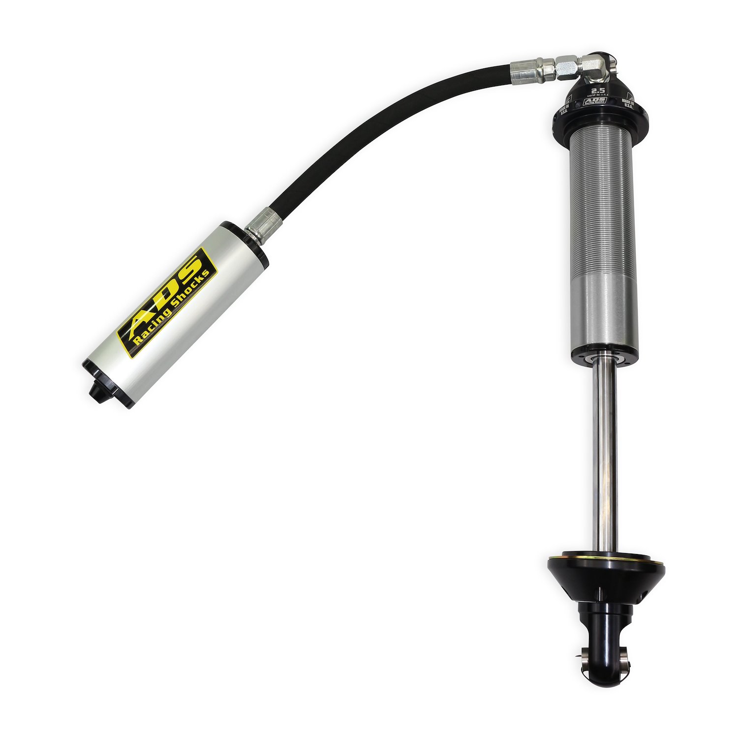 250-COS08-0R9 Coil-Over Race Shock, 2.5 in. x 8 in. Stroke, w/ Remote Reservoir (90-Degree Hose)
