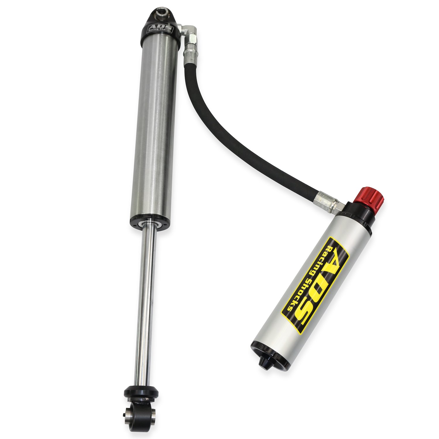 250-SBR14-A90 Smooth-Body Race Shock, 2.5 in. x 14 in. Stroke, w/ Remote Reservoir (90-Degree Hose), w/ Compression Adjuster