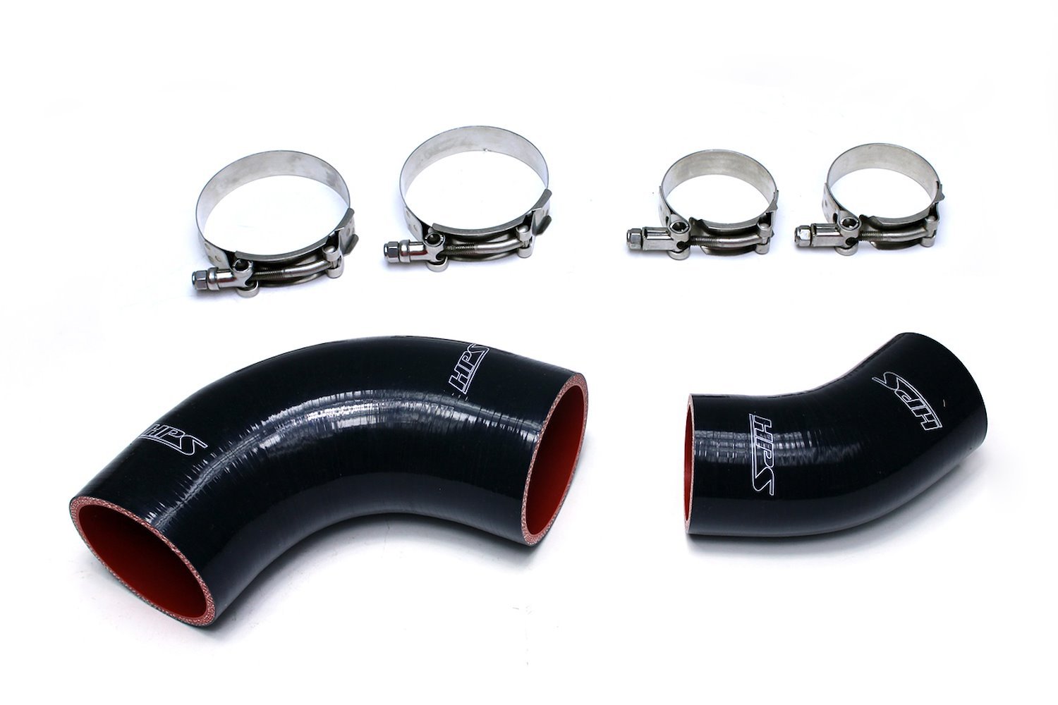 57-1486-BLK Intercooler Hose Kit, High-Temp 4-Ply Reinforced Silicone, Replace OEM Rubber Intercooler Turbo Boots