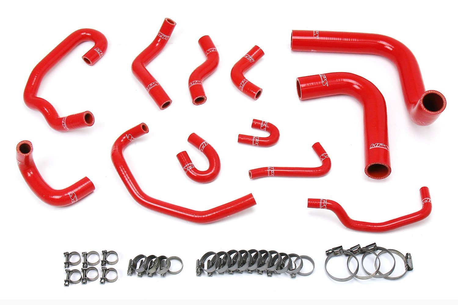 57-1654-RED Coolant Hose Kit, High-Temp 3-Ply Reinforced Silicone, Replace Rubber Radiator Heater Coolant Hoses