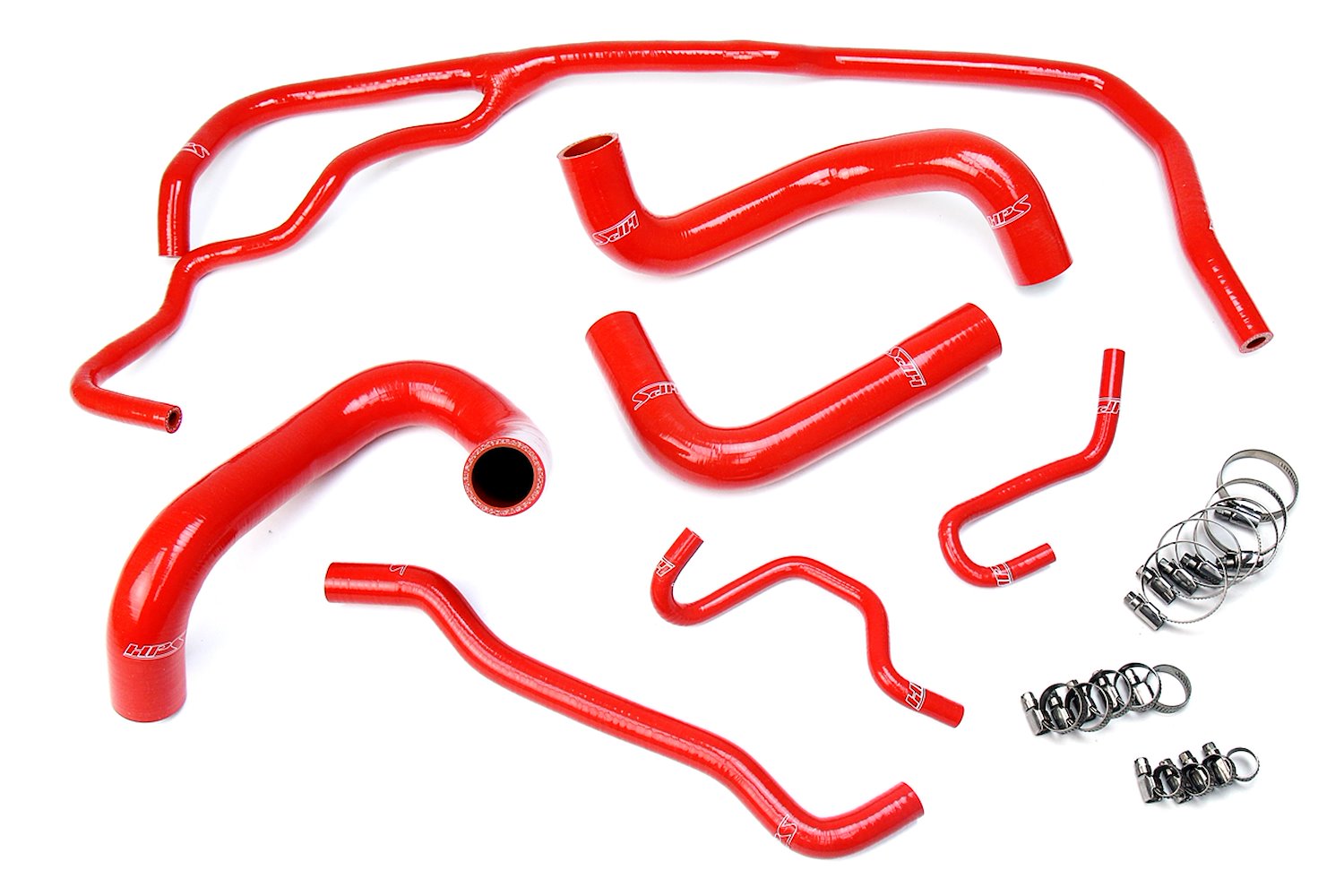 57-1725-RED Radiator Hose Kit, High-Temp 3-Ply Reinforced Silicone, Replace OEM Rubber Radiator Coolant Hoses