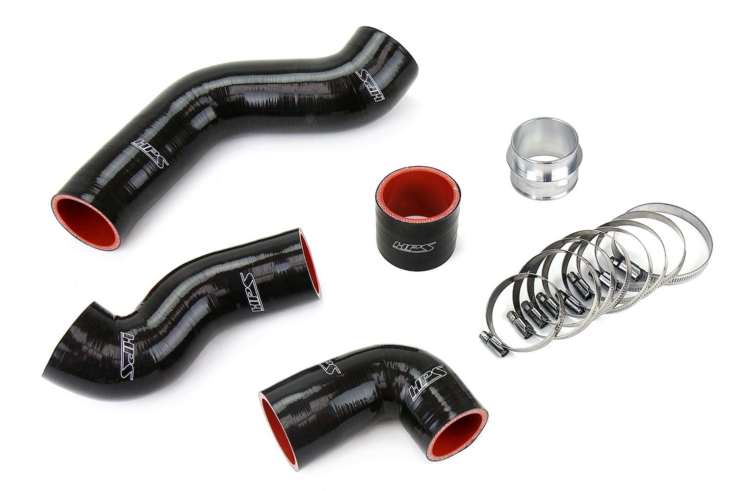 57-1845-BLK Intercooler Hose Kit, High-Temp 4-Ply Reinforced Silicone, Replace OEM Rubber Intercooler Turbo Boots