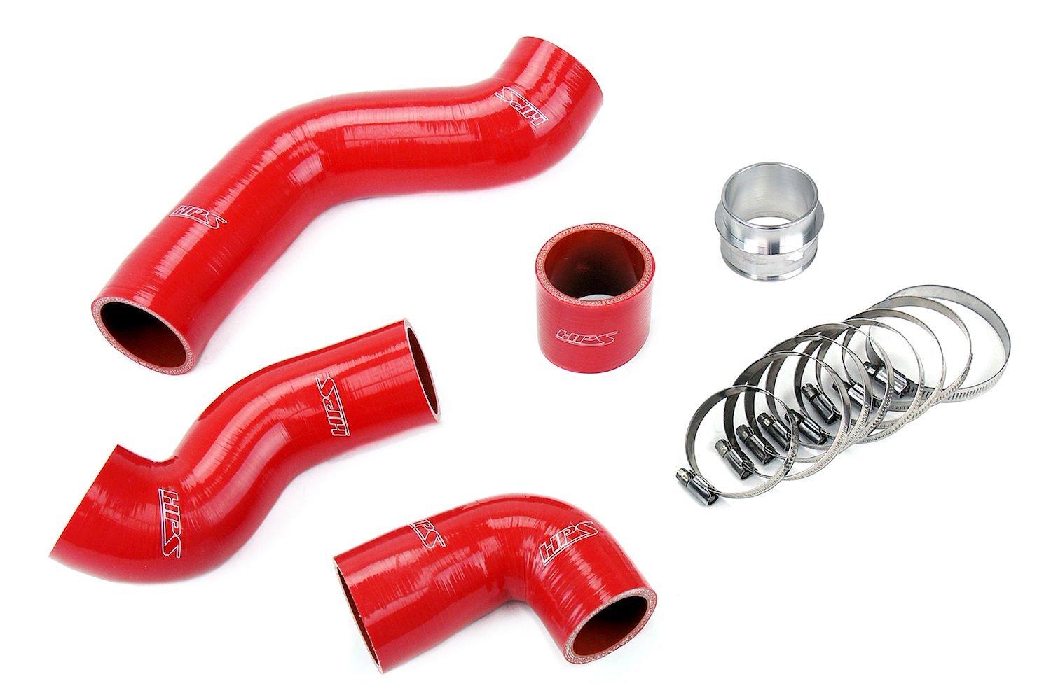 57-1845-RED Intercooler Hose Kit, High-Temp 4-Ply Reinforced Silicone, Replace OEM Rubber Intercooler Turbo Boots