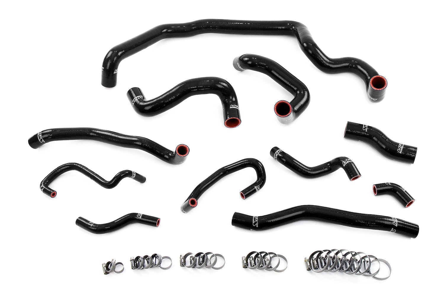 57-1995-BLK Coolant Hose Kit, 3-Ply Reinforced Silicone Hoses, For Radiator, Heater, Water Pump, Expansion Tank