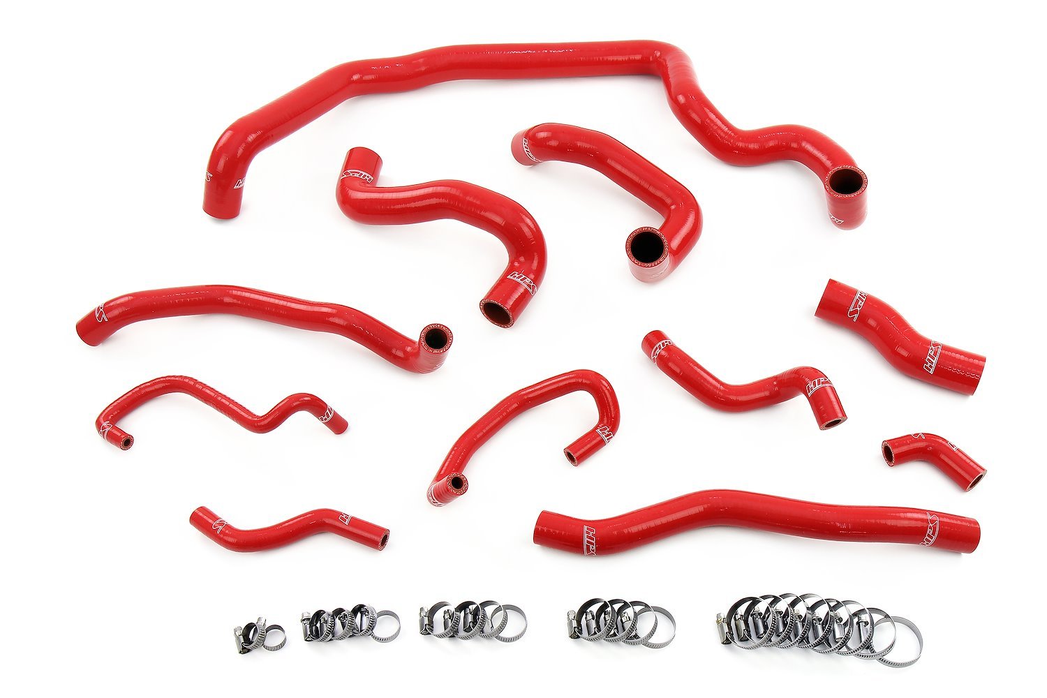 57-1995-RED Coolant Hose Kit, 3-Ply Reinforced Silicone Hoses, For Radiator, Heater, Water Pump, Expansion Tank