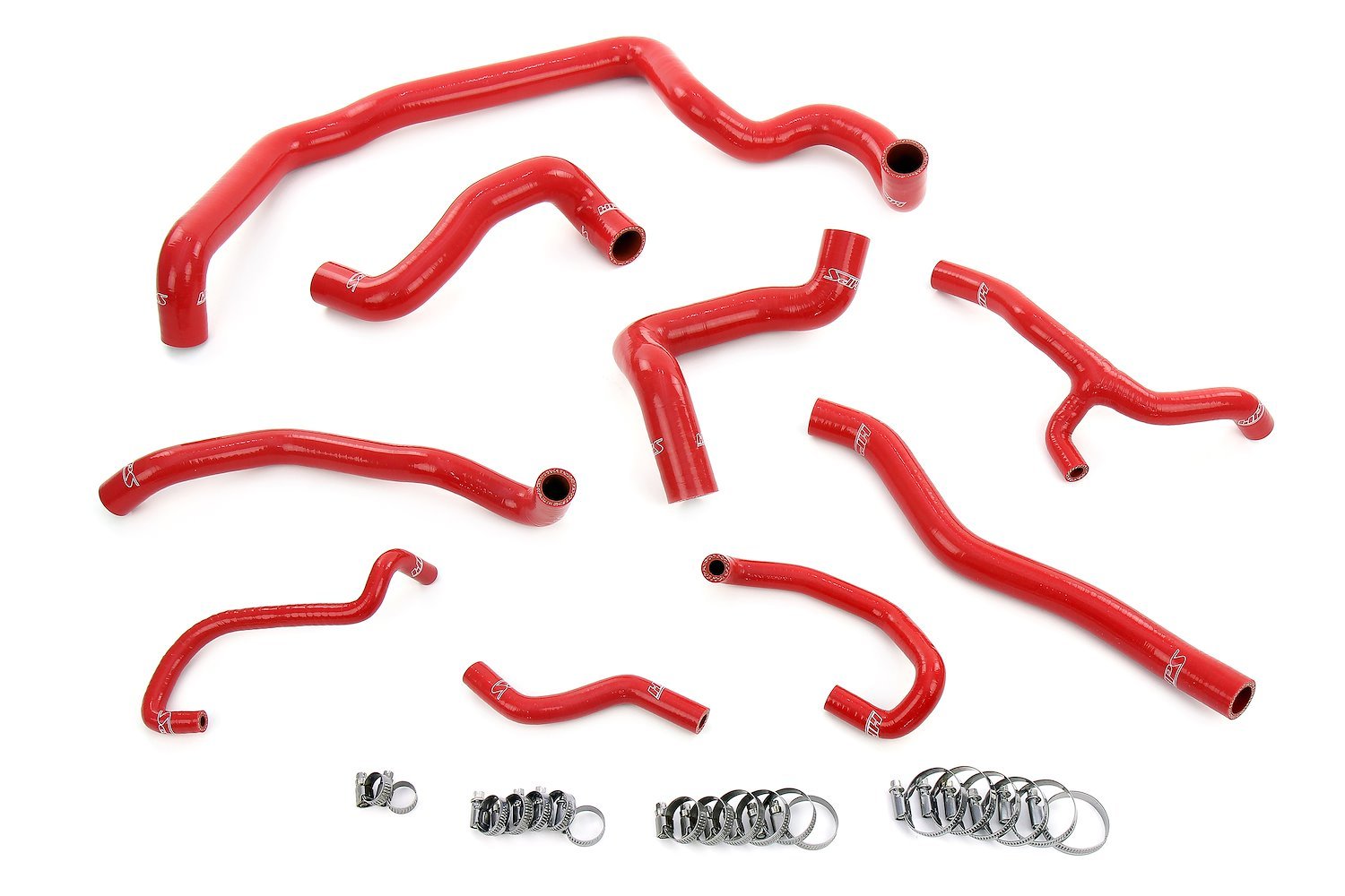 57-1997-RED Coolant Hose Kit, 3-Ply Reinforced Silicone Hoses, For Radiator, Heater, Water Pump, Expansion Tank