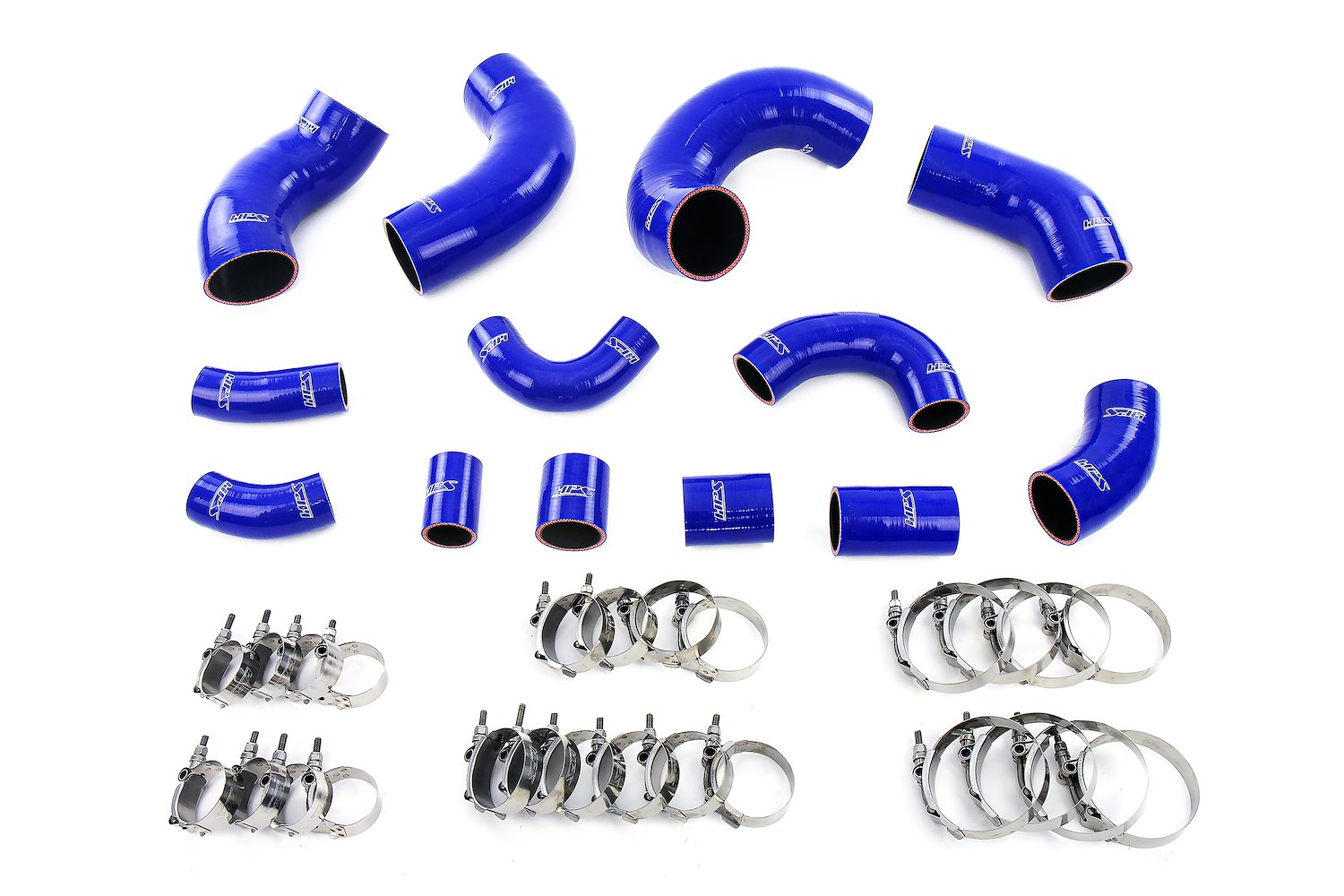 57-2097-BLUE Intercooler Hose Kit, 4-Ply Reinforced Fluorolined Silicone, Replaces Rubber Intercooler Hoses