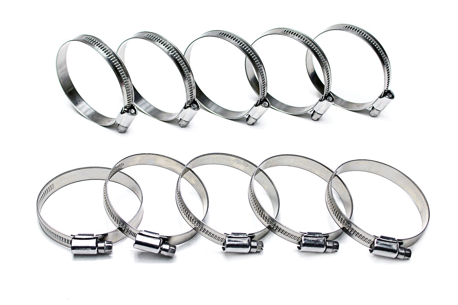 EMSC-10-16x10 Embossed Hose Clamp, Stainless Steel Embossed Hose Clamp, Size #4, Effective Range: 7/16 in.- 11/16 in., 10Pc