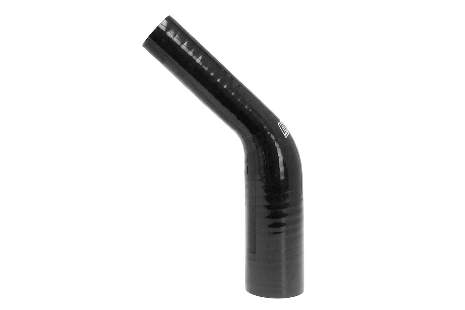 HTSER45-062-075-BLK Silicone 45-Degree Elbow Hose, High-Temp 4-Ply Reinforced, 5/8 in. - 3/4 in. ID, Black