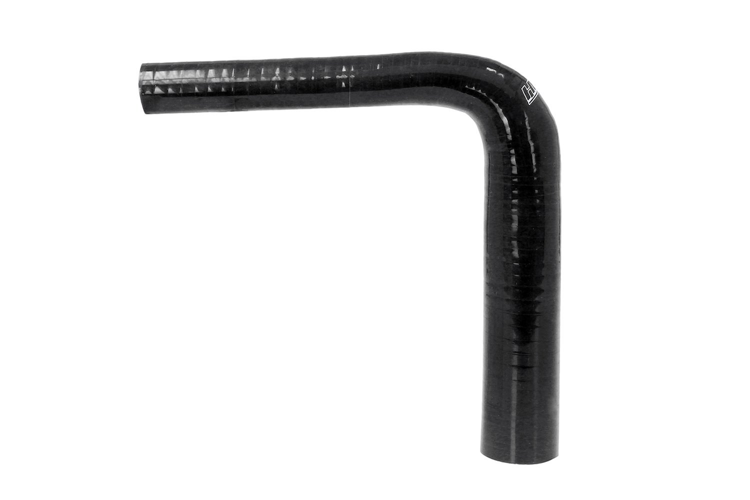 HTSER90-050-062-BLK Silicone 90-Degree Elbow Hose, High-Temp 4-Ply Reinforced, 1/2 in. - 5/8 in. ID, Black
