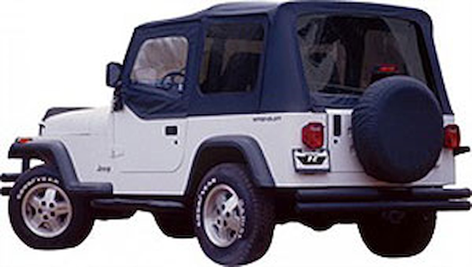 COMPLETE TOP FRAME AND HARDWARE W/TINTED WINDOWS 87-95 JEEP WRANGLER WITH SOFT UPPER DOORS BLACK DENIM