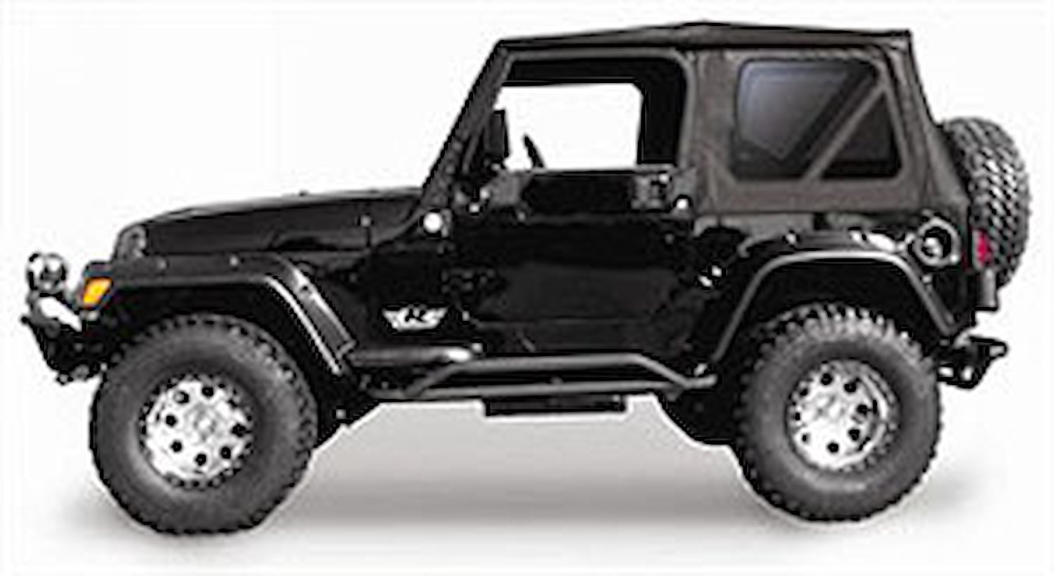 SOFT TOP OEM REPLACEMENT FULL STEEL DOORS 97-06 JEEP WRANGLER BLACK DIAMOND W/ TINT WINDOWS