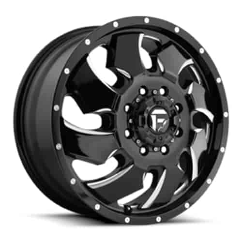 20x8.25 Cleaver Dualie Front 8x6.5 BLACK MILLED 8.90/105 121.6