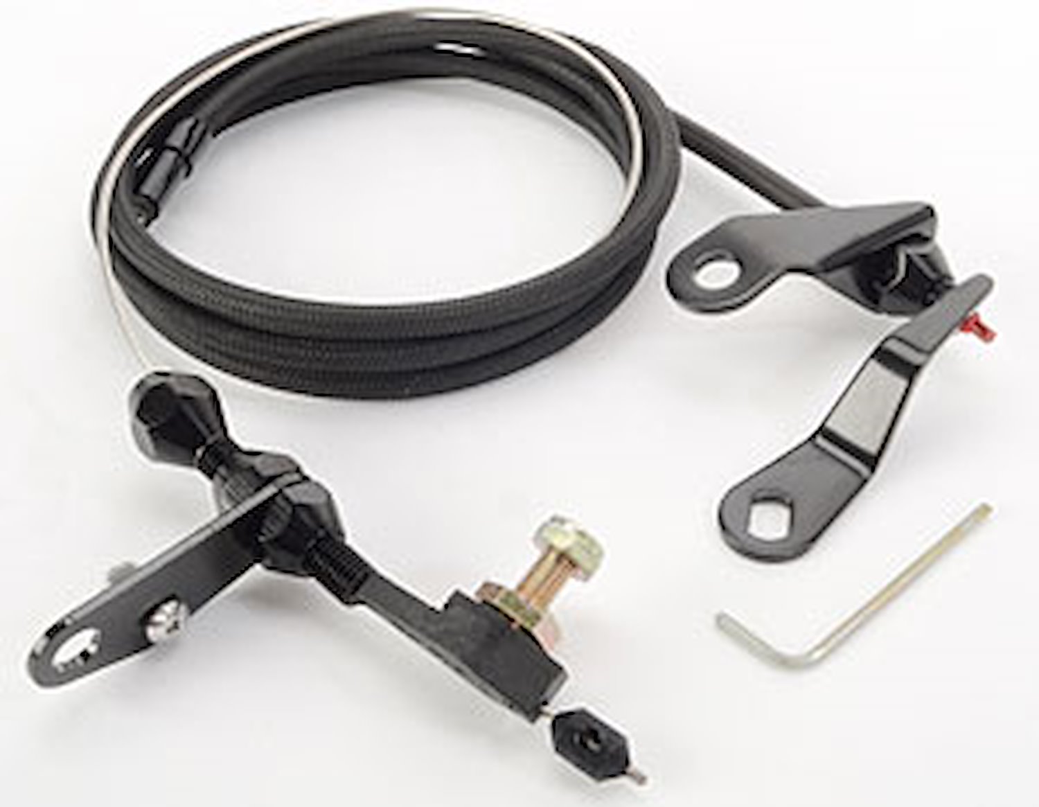 Ford C4 Transmission Kickdown Cable Kit Black Anodized