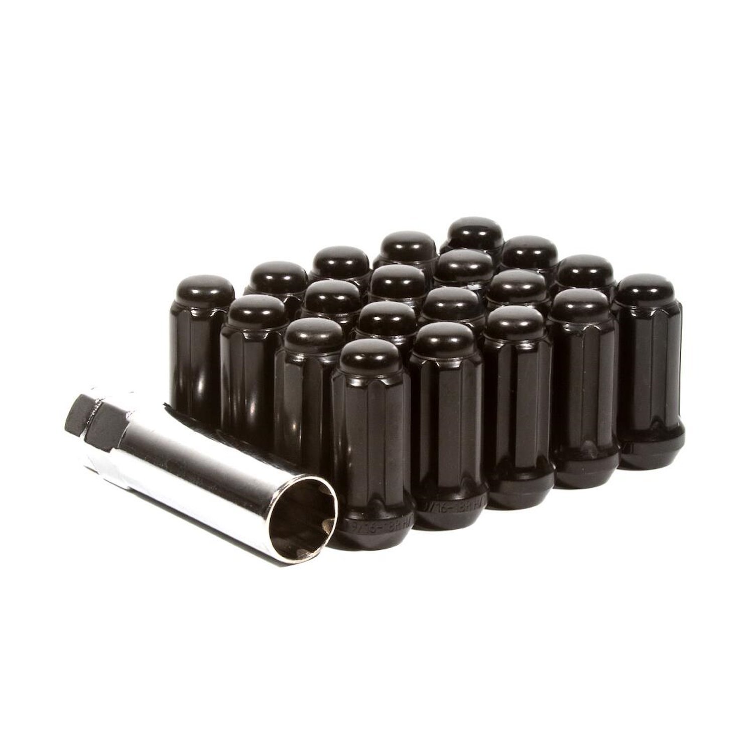 LK-W55014SEB Lug Kit, Extended Thread Spline, M14X1.5, 5 Lug Kit, Black, 20 Nuts