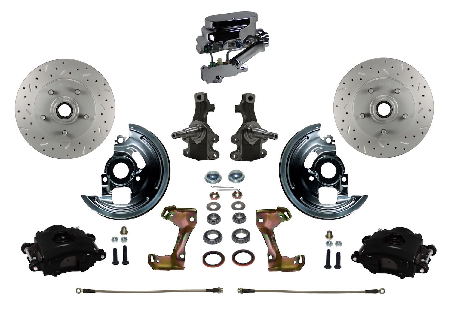 GM A/F/X-Body Front Disc Brake Conversion Kit w/2 in. Drop Spindles