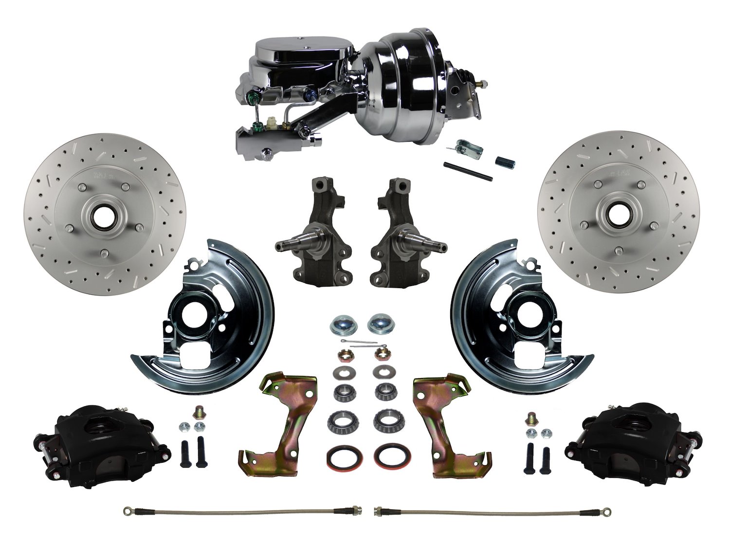 GM A/F/X-Body Front Disc Brake Conversion Kit w/2 in. Drop Spindles