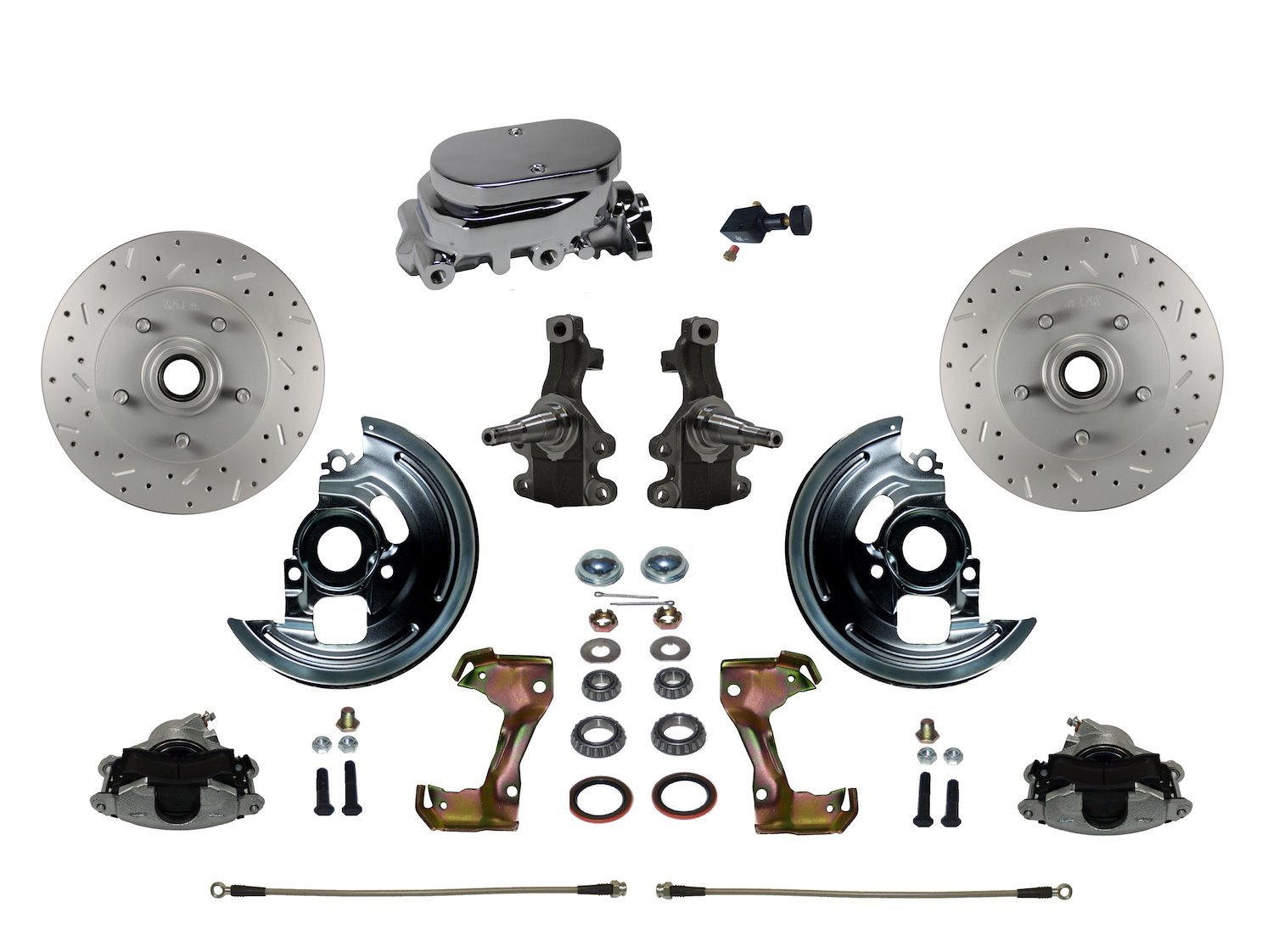 GM A/F/X-Body Front Disc Brake Conversion Kit w/2 in. Drop Spindles