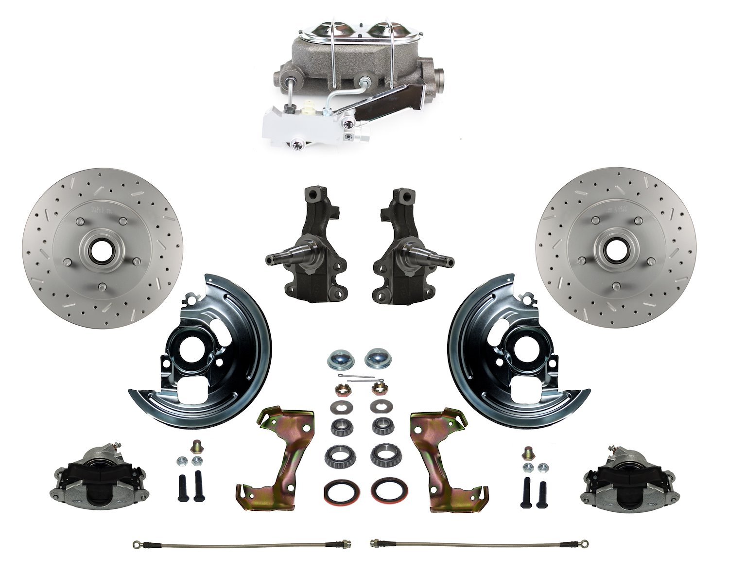 GM A/F/X-Body Front Disc Brake Conversion Kit w/2 in. Drop Spindles