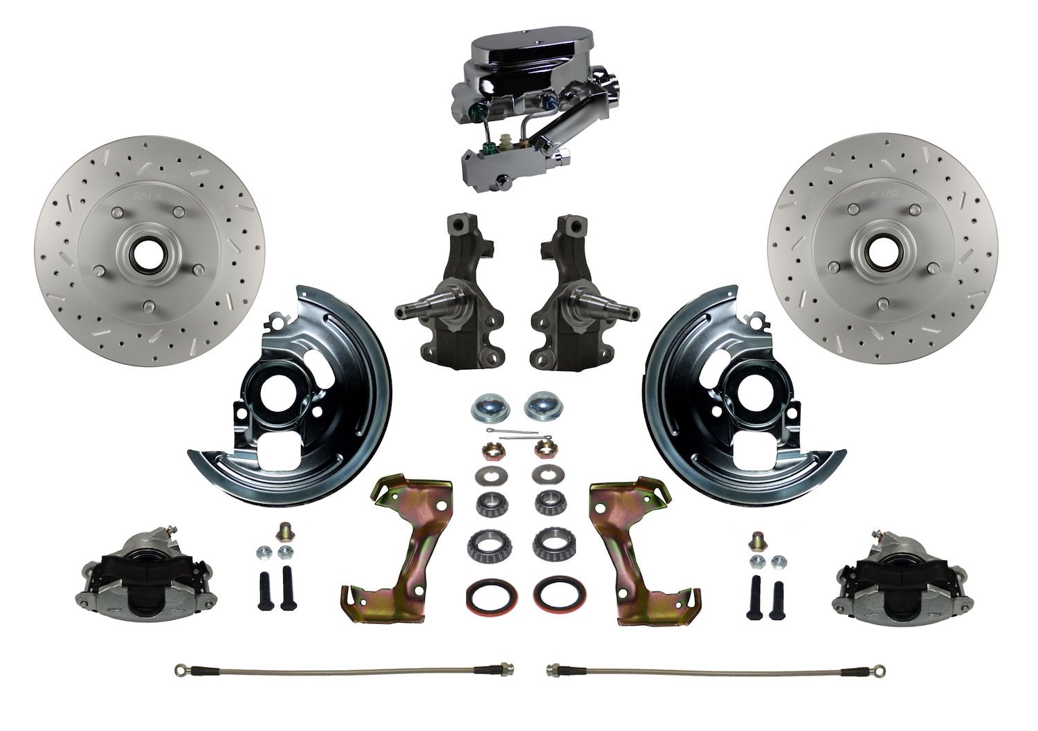 GM A/F/X-Body Front Disc Brake Conversion Kit w/2 in. Drop Spindles
