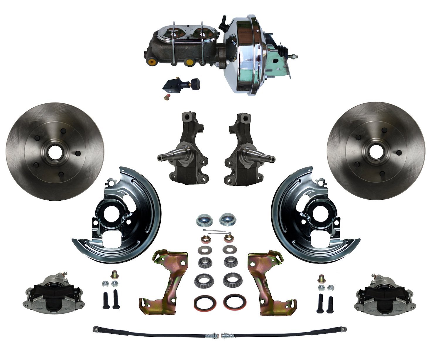 GM A/F/X-Body Front Disc Brake Conversion Kit w/2 in. Drop Spindles