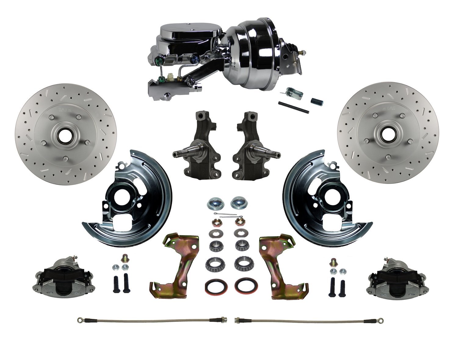 GM A/F/X-Body Front Disc Brake Conversion Kit w/2 in. Drop Spindles