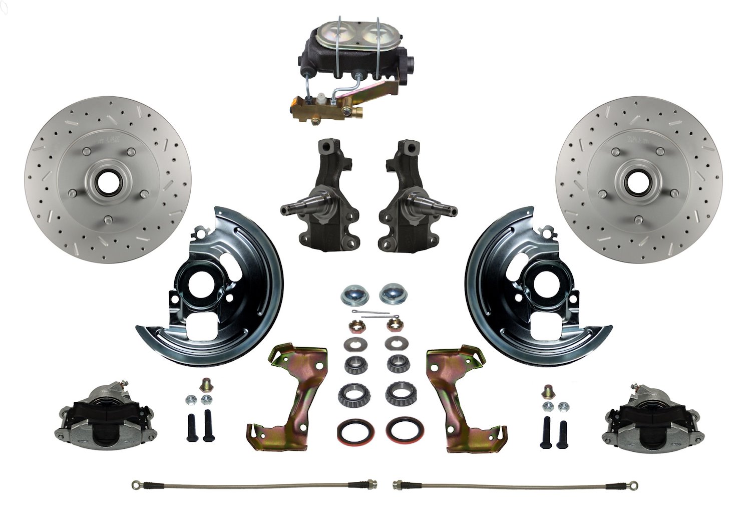 Chevy II/Nova Front Disc Brake Conversion Kit w/2 in. Drop Spindles