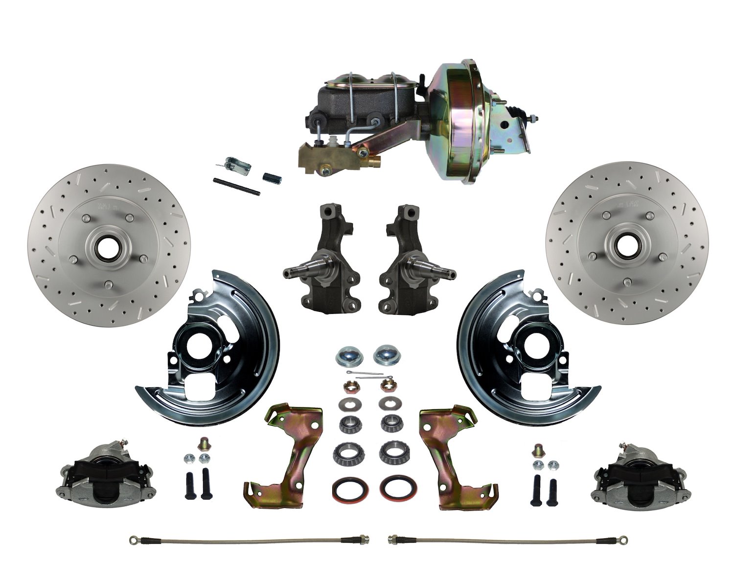 Chevy II/Nova Front Disc Brake Conversion Kit w/2 in. Drop Spindles