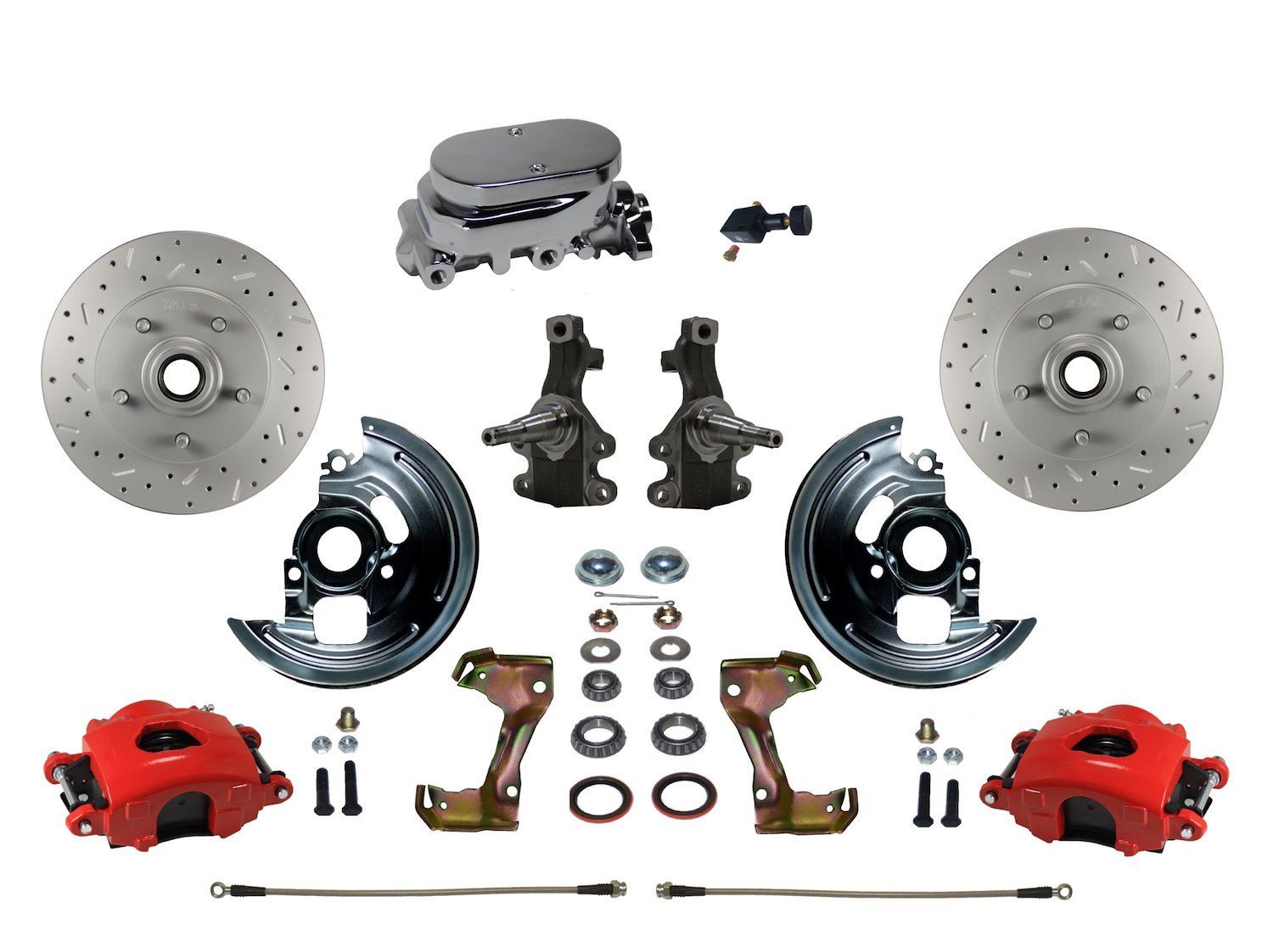 GM A/F/X-Body Front Disc Brake Conversion Kit w/2 in. Drop Spindles