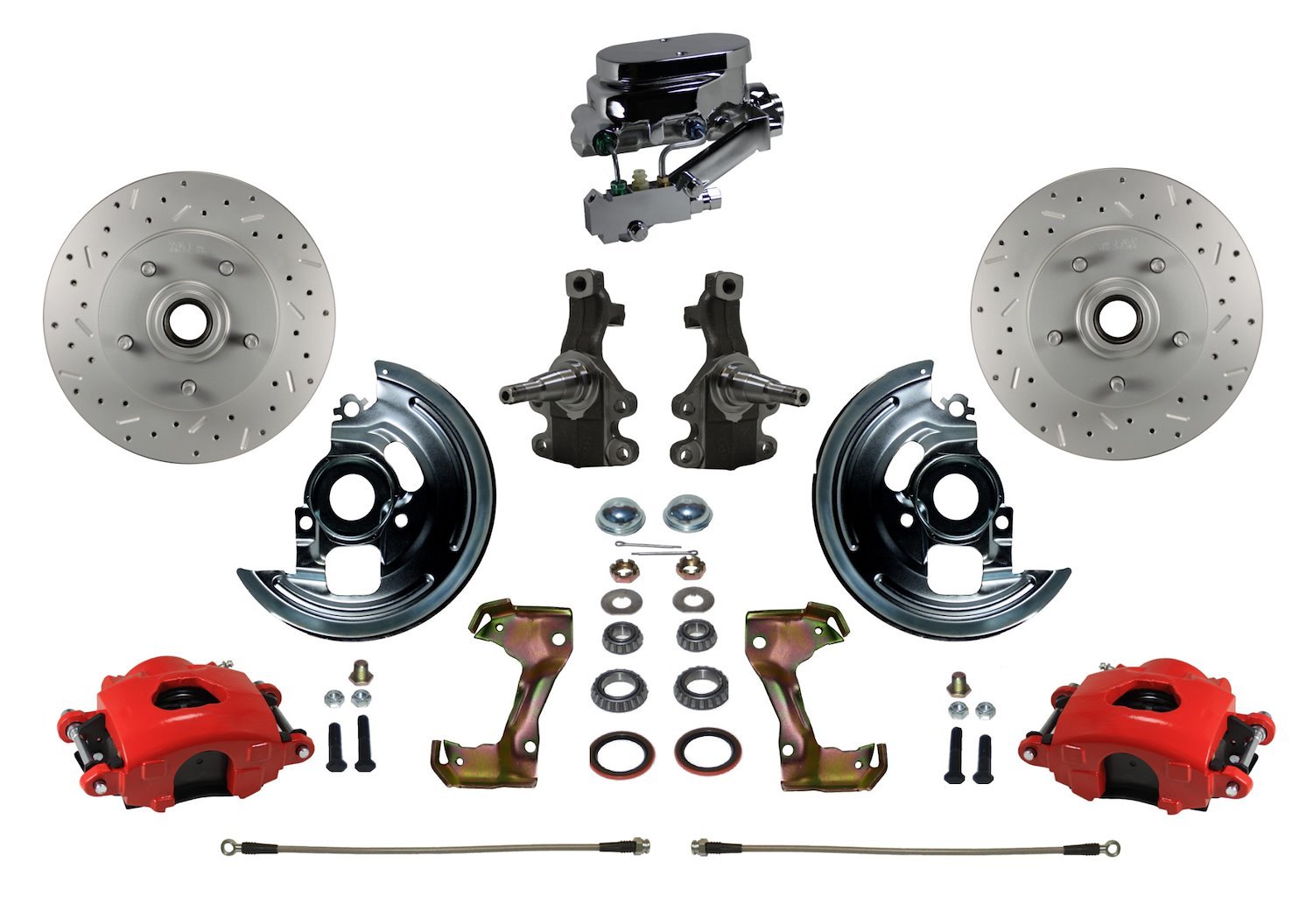 GM A/F/X-Body Front Disc Brake Conversion Kit w/2 in. Drop Spindles