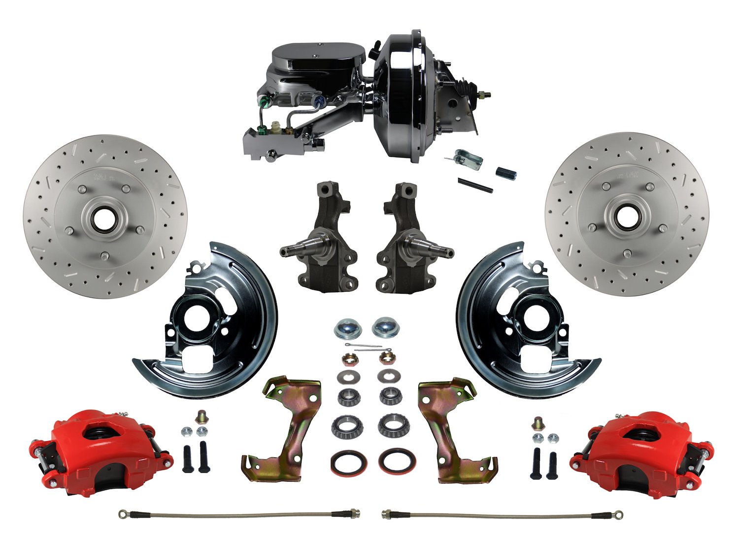 GM A/F/X-Body Front Disc Brake Conversion Kit w/2 in. Drop Spindles