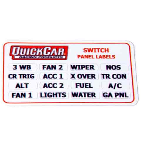 Labels for Small Switch Panels