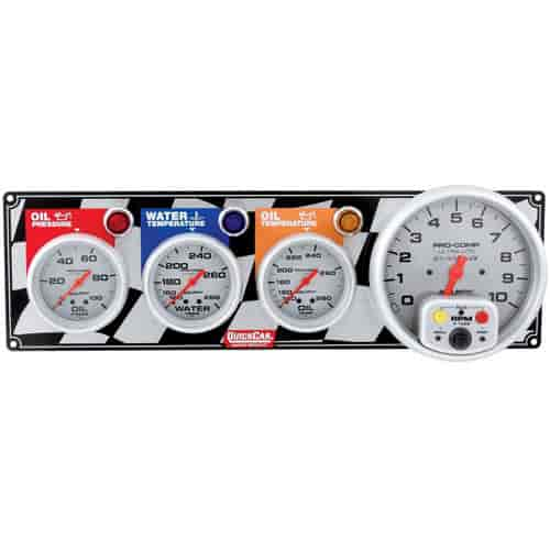 3-1 Gauge Panel with Ultra-Lite 5" Tach & Gauges Oil Pressure/Water Temp/Oil-Temp/Tachometer