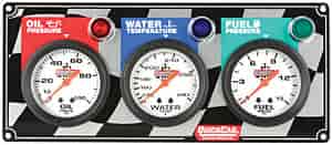 Standard 3-Gauge Panel Oil Pressure/Water Temp/Fuel Pressure Checkered Flag