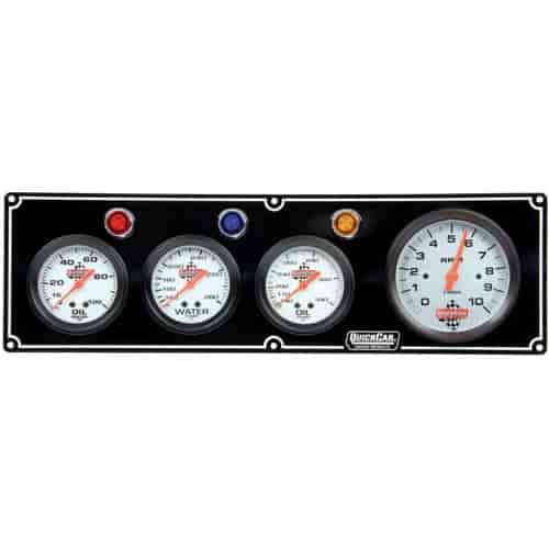 Standard 3-1 Gauge Panel Oil Pressure/Water Temp/Oil Temp/Tachometer Black