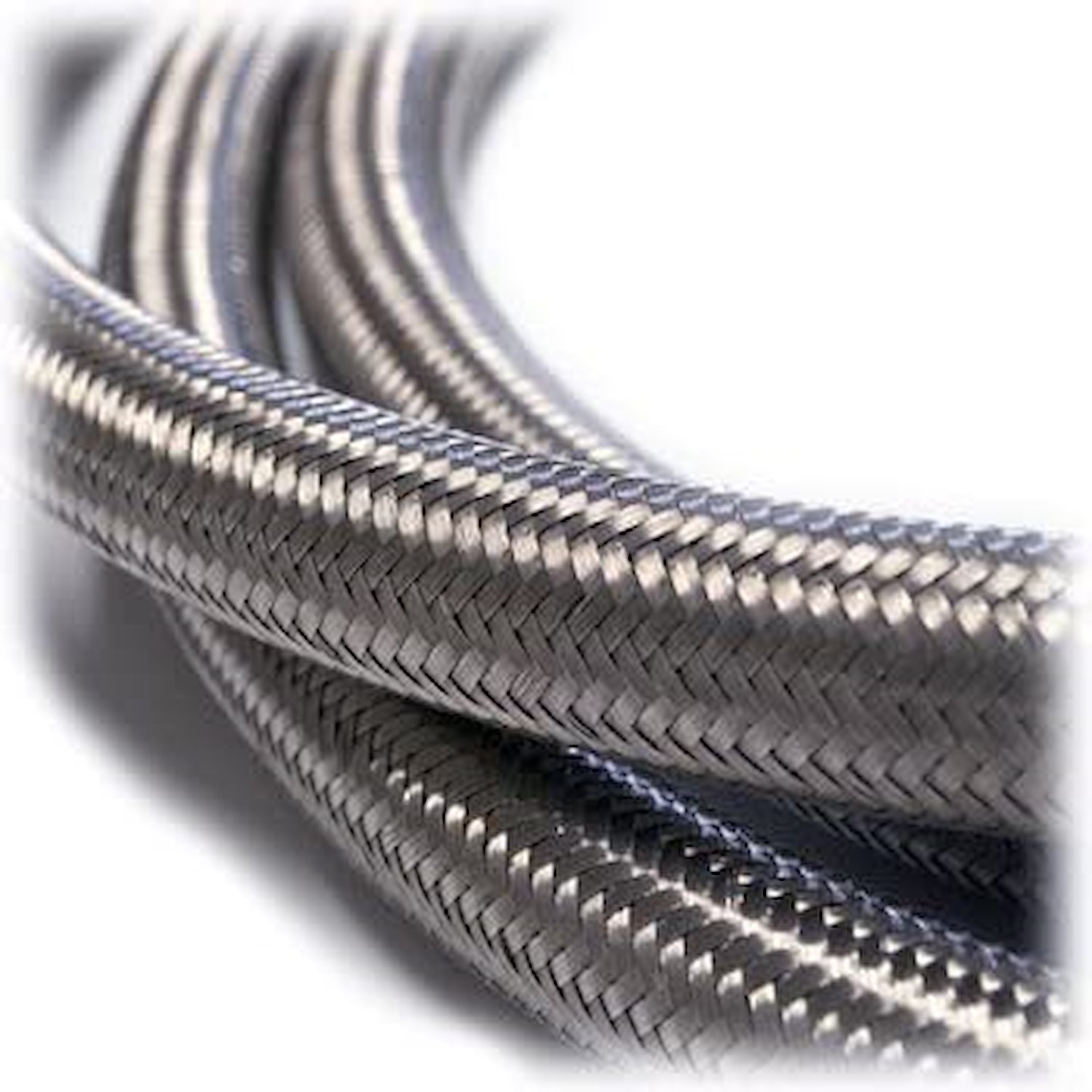 21-SSN06-12 Stainless Steel Braided Hose, Pre-Cut Length: 12 ft., -06AN