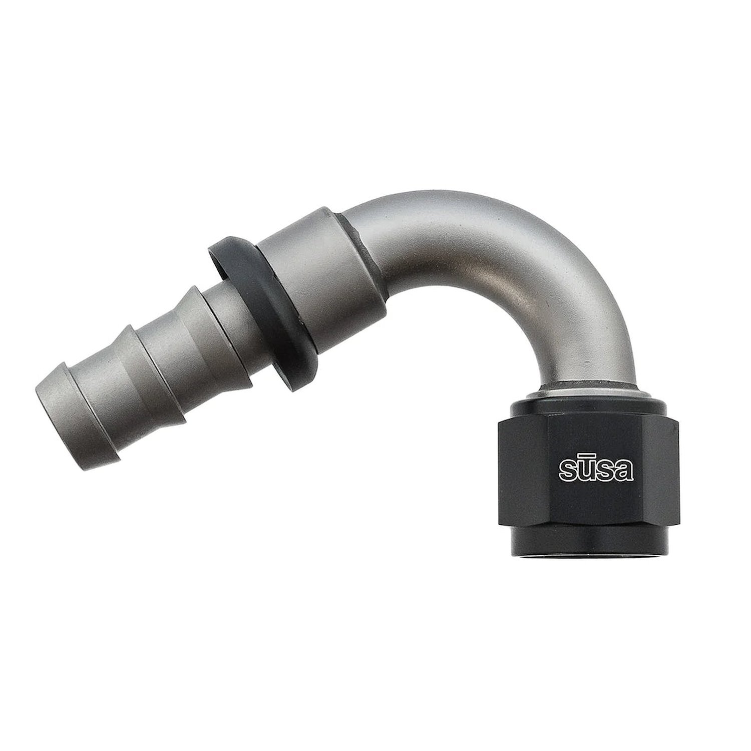 22-AN06PL06-120 Hose End, AN to PushLock Fitting, AN06 Female to -06 PushLock Male, 120-Degree