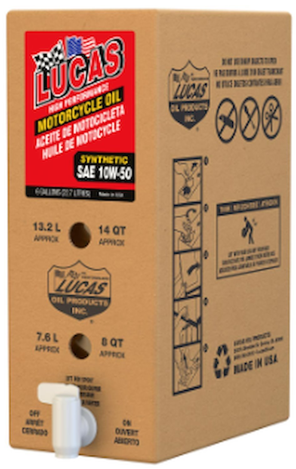 18042 Synthetic SAE 10W-50 Motorcycle Oil [6-Gallon Bag-in-Box]