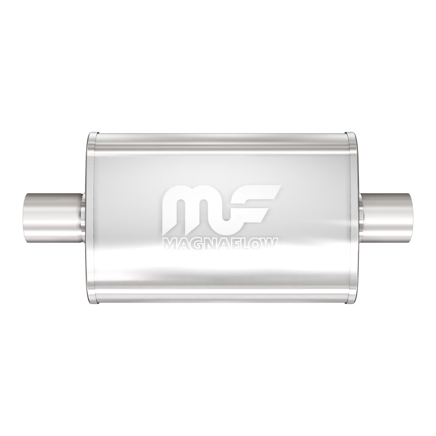 4" x 9" Oval Muffler Center In/Center Out: 3"/3" Body Length: 14" Overall Length: 20" Core Size: 3" Satin Finish